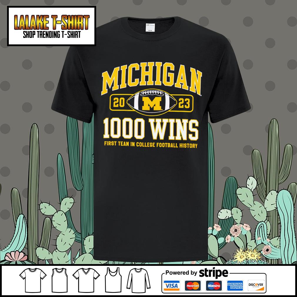 DalatStore michigan Wolverines Champion Football 1000 Wins first team in college football history shirt